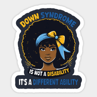 It's Not A Disability It's A Different Ability for African American Afro Hair  Women Sticker